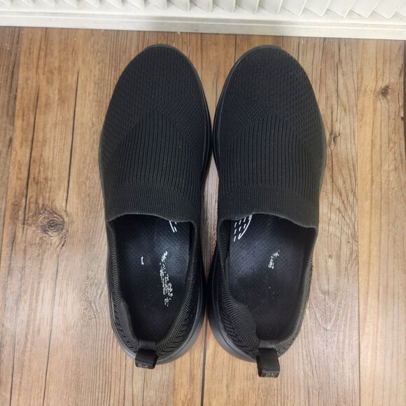 Skechers Go Walk Arch Fit Iconic Womens Sz 10 Triple Black Walking Loafers Shoes - Picture 6 of 9